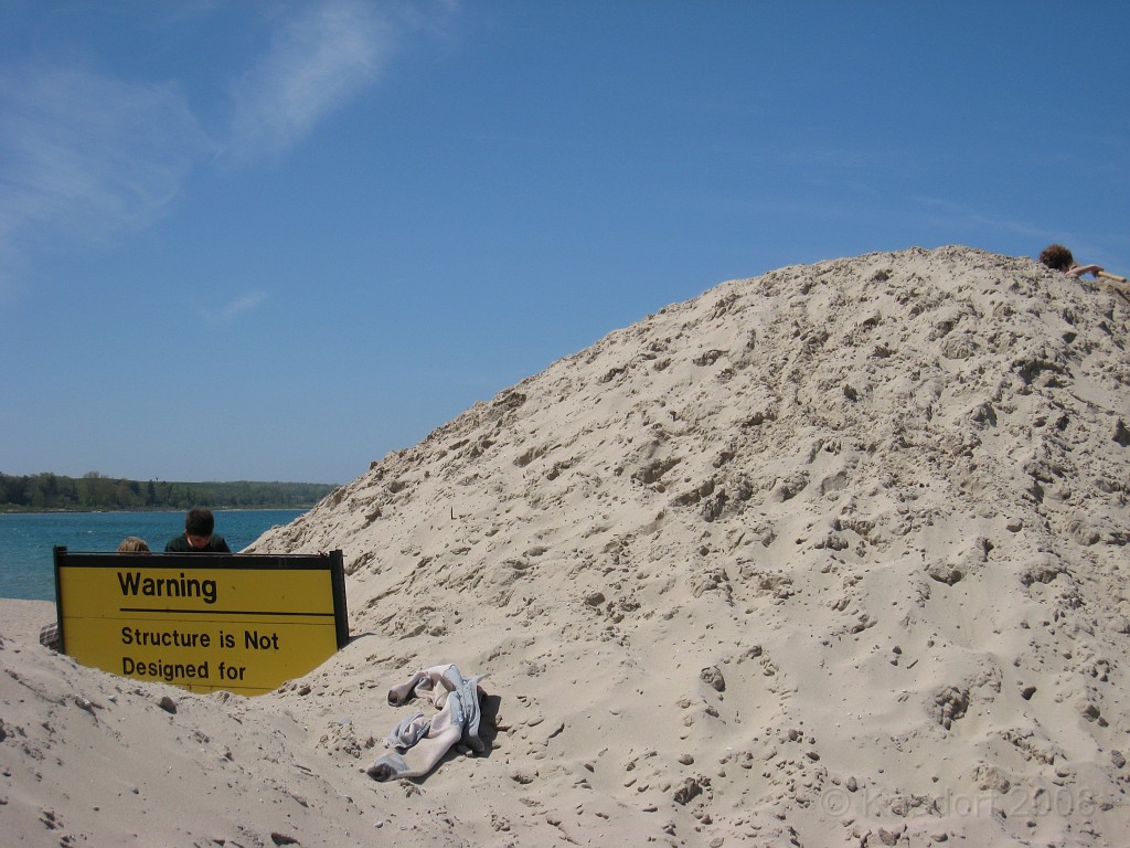 Mackinaw Island Area May 2008 1510.jpg - a) I am not sure which structure... unless there is a building under all this sand!b) It doesn't look like it has much effect.